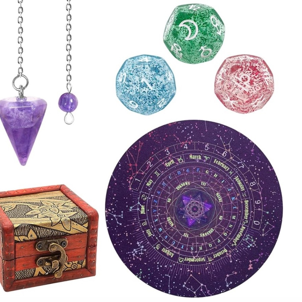 New divination set, and astrology dice and mini trunk